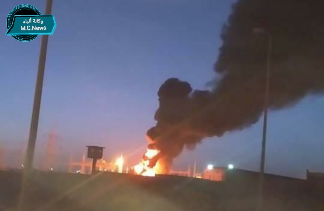 إنفجار محول كهرباء بمحطة كهرباء بالشيخ زايد  (صور)