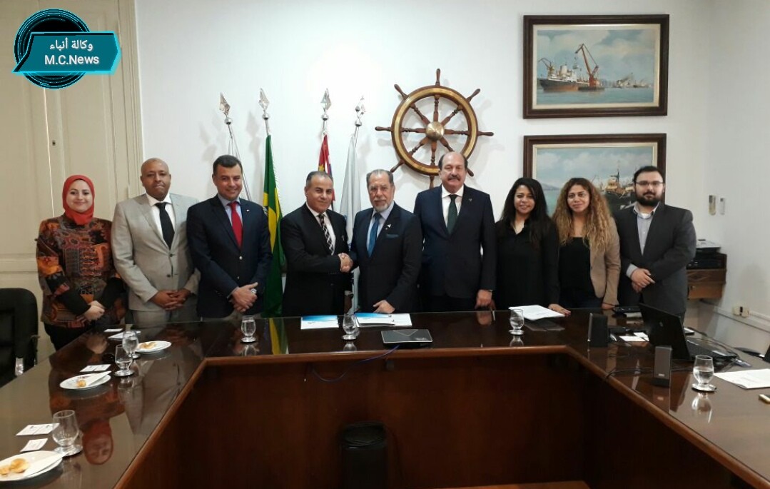 نائب رئيس إقتصادية قناة السويس يوقع مذكرة تفاهم مع ميناء سانتوس البرازيلي