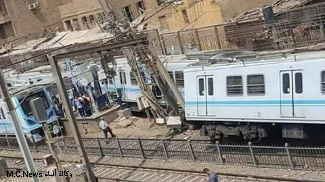 انقلاب عربات مترو الأنفاق بمحطة المرج القديمة دون وقوع إصابات  (فيديو)