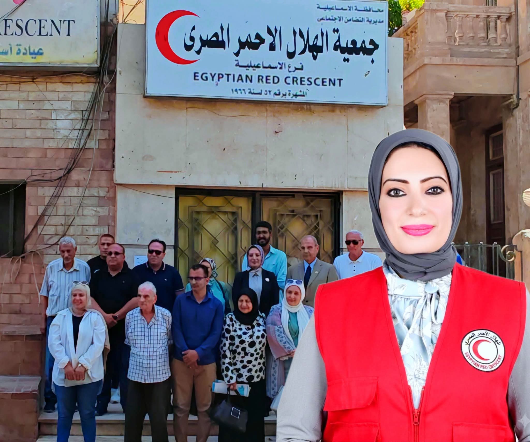 النائبة بسمة هنداوي عضو مجلس الشيوخ لحظة انتخابها عضو بالهلال الأحمر بالإسماعيلية